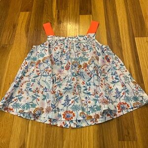 Jacadi White Floral Printed Tank Top Size 8